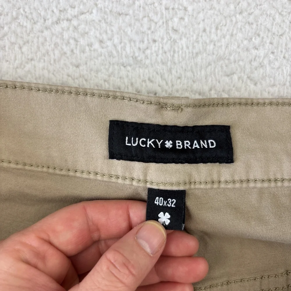 NEW LUCKY BRAND 223 Straight Leg 5-Pocket Pants Mens 40/32 Khaki Tan Stretch NWT